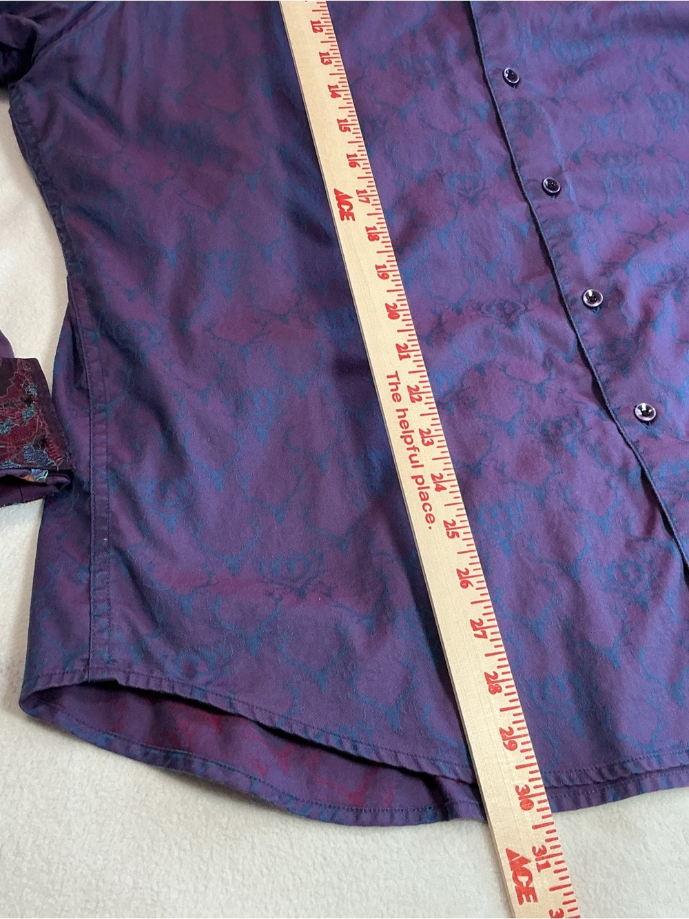 Robert Graham Classic Fit 2XL Men's Button Down Shirt Purple Antler Stag Motif - Picture 10 of 13